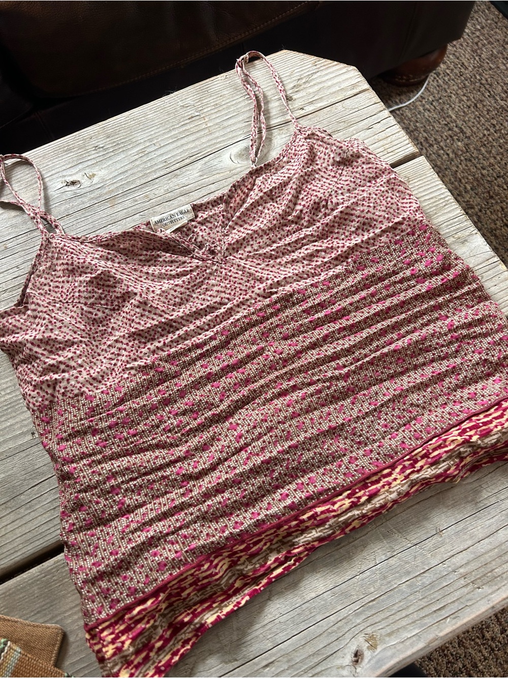 Women's Pink Smocked Cami Tank Top